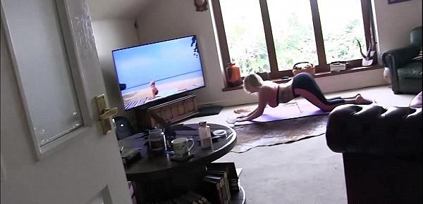  Big ass stepsister hammered from behind at yoga session POV